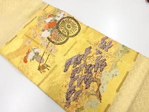 アンティーク　佐賀錦花車に松梅模様織出し袋帯（材料）